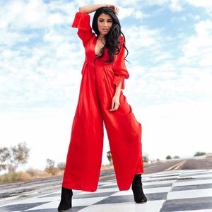 Free people sz 4 red jumpsuit new with tags